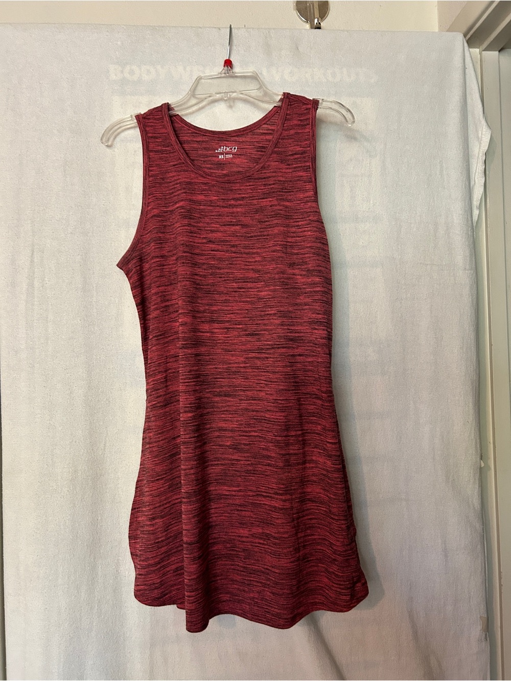 bcg Red Heathered Athletic Tank Top